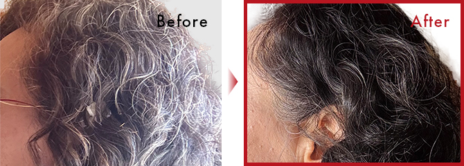 やってみて白髪が目立ち難くなり、又髪質の変化も有り、良かったです。